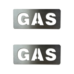 SEÑAL GAS 50X120 MM ACERO INOXIDABLE PACK X 2u.