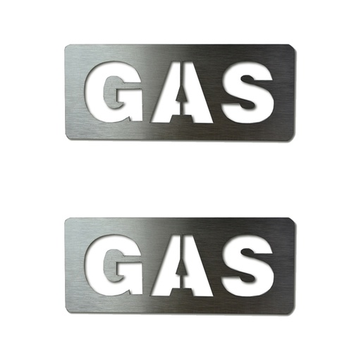 [ML.634] SEÑAL GAS 50X120 MM ACERO INOXIDABLE PACK X 2u.