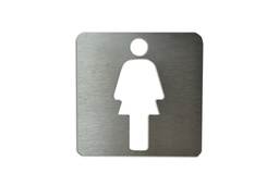 SEÑAL MUJER 90X90MM ACERO INOXIDABLE