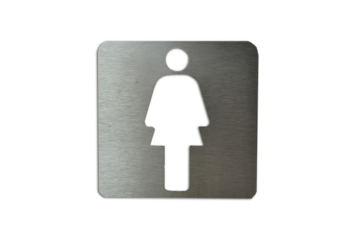[RA.M,90] SEÑAL MUJER 90X90MM ACERO INOXIDABLE