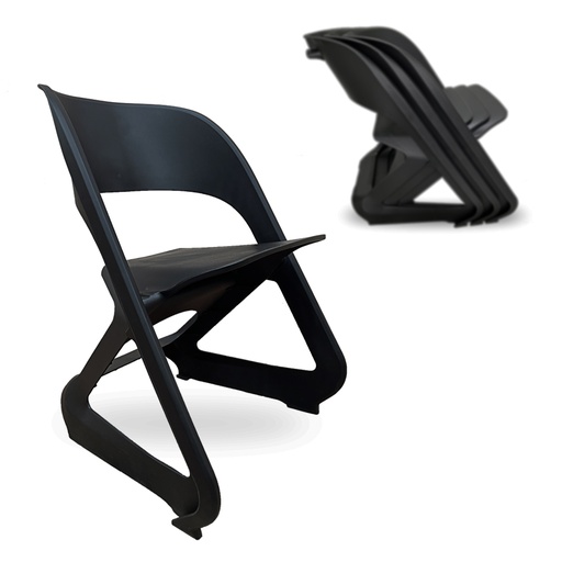 [ML.758] SILLA APILABLE COLOR NEGRO PACK X 4u.