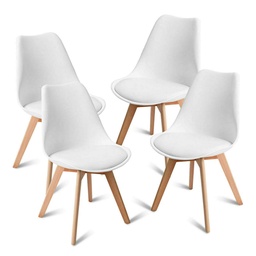 SILLA TULIP COLOR BLANCA COMBO X 4u.