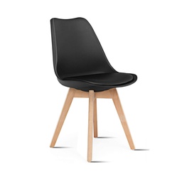 SILLA TULIP COLOR NEGRO ESTRUCTURA MADERA