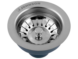 Sopapa Cestillo Johnson Socesu Acero Inox Redonda Cromo Bacha Cocina Plateado Pileta Desagote Brillante
