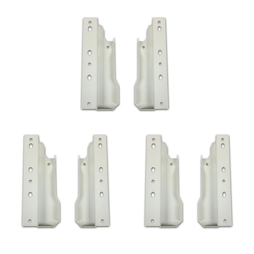 [ML.620] SOPORTE TRASERO P/CORREDERAS OCULTAS 199mm BCO xPar PACK X 3u.