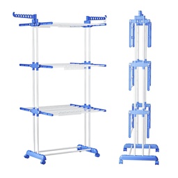 Tender Ropa Pie Vertical Plegable Acero Inox Ruedas Dannok Azul Acero