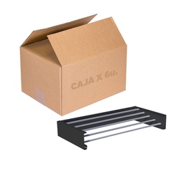 TENDER NEGRO PLEG PARED ACERO INOX/ALUM 80x10.5x40cm CAJA X 6u.