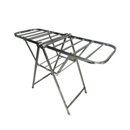Tender Ropa Reforzado De Pie Plegable Acero Inox. Bronzen  Plateado