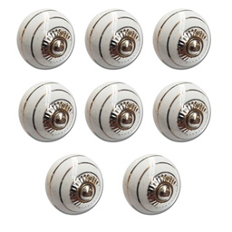 TIRADOR CERAMICO VINTAGE REDONDO C/CIRCULOS PACK X 8u.