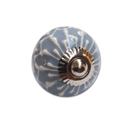 TIRADOR CERAMICO VINTAGE REDONDO COLOR C/ BLANCO x1u.
