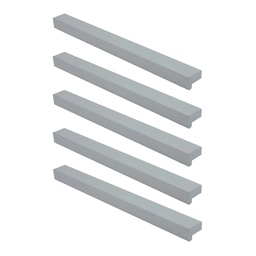 TIRADOR DE ALUMINIO 001 "L" 192mm ENTRE TORNILLOS PACK X 5u.