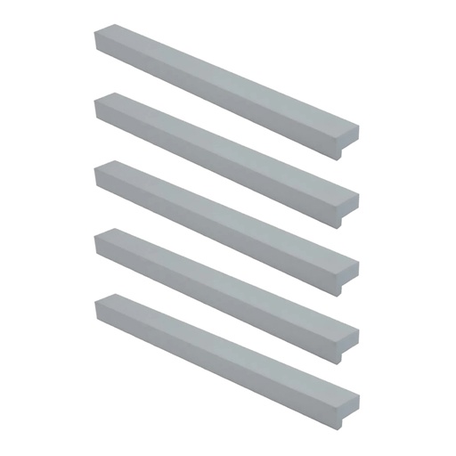 [ML.567] TIRADOR DE ALUMINIO 001 "L" 96mm ENTRE TORNILLOS PACK X 5u.