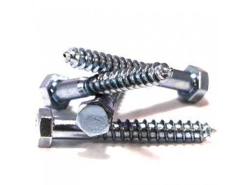 [BF.4.6.76] TORNILLO TIRAFONDO CABEZA HEXAGONAL ZINC BLANCO 1/4 x 3 mm