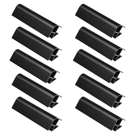 [ML.624] UNION ZOCALO 90° 150mm NEGRO PACK X 10u.