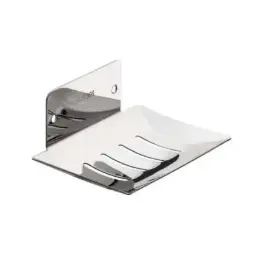 JABONERA BASE PLANA RECTANGULAR 120x78x35mm CROMADA